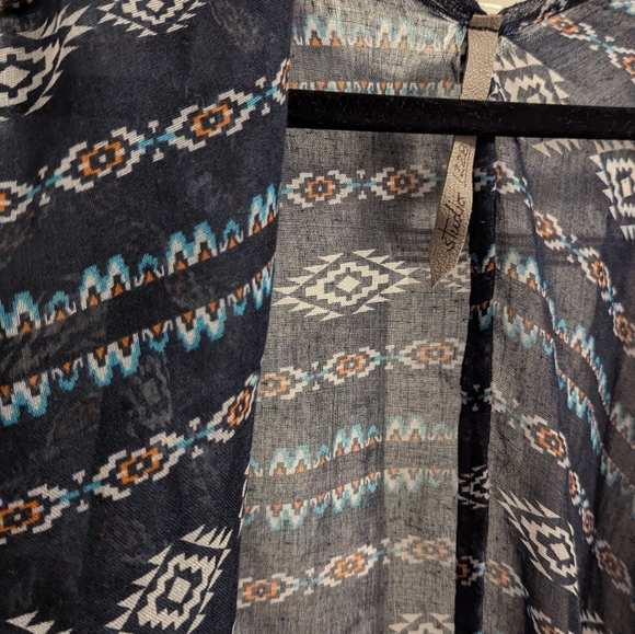 Patterned Blue Kimono/Cardigan/Shall - Picture 2 of 3